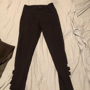 Victoria Secret black leggings with mesh accents